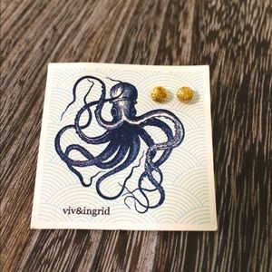 14k Gold Plated Ball Stud Earrings